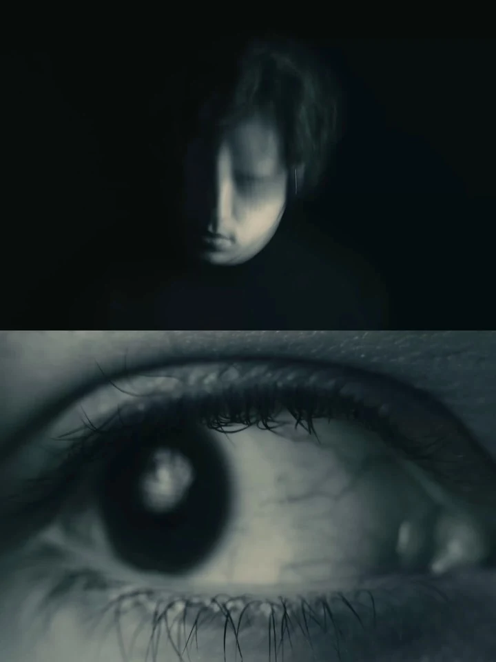 Close-up of an eye from the Fallin’ visuals