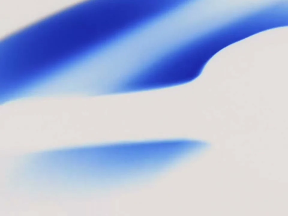 An abstract curve of blue light and shadow
