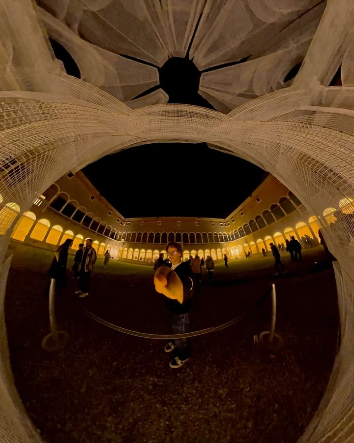 A circular architectural view inside the museum